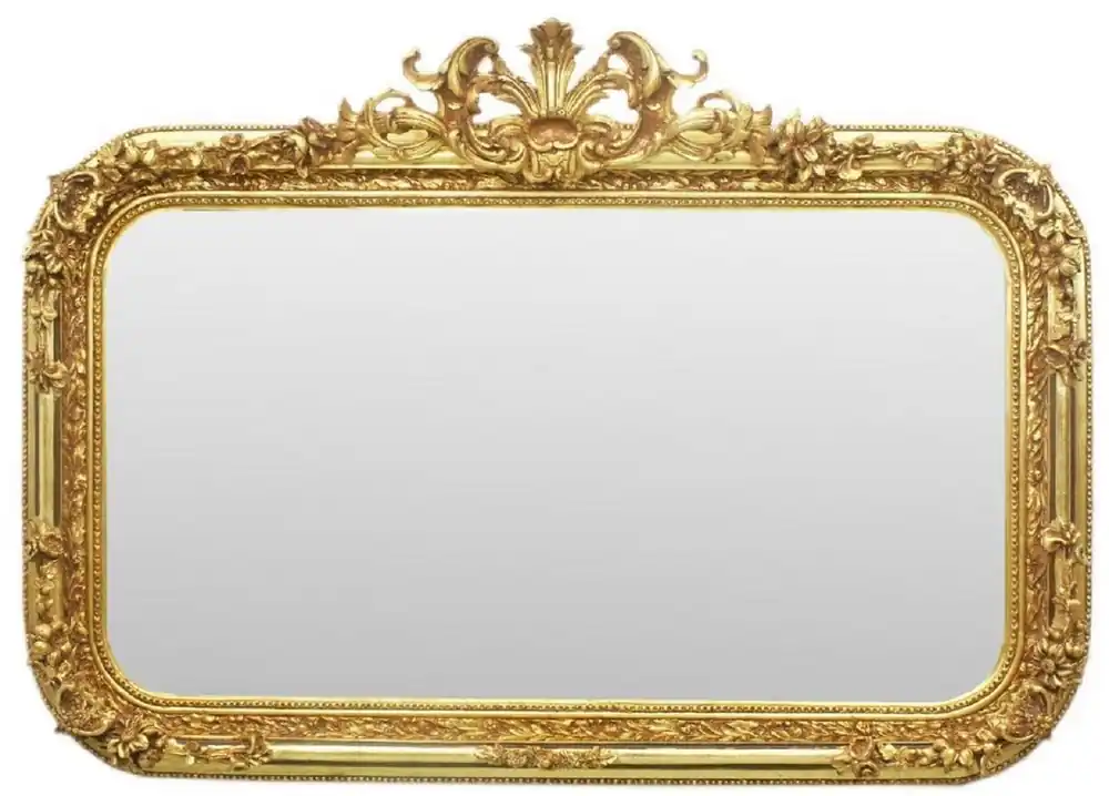 Markenware Casa Padrino espejo barroco oro 140 x A. 95 cm - Espejo de pared hecho a mano de estilo antiguo - Espejo de armario - Espejo de salón - Muebles Barrocos