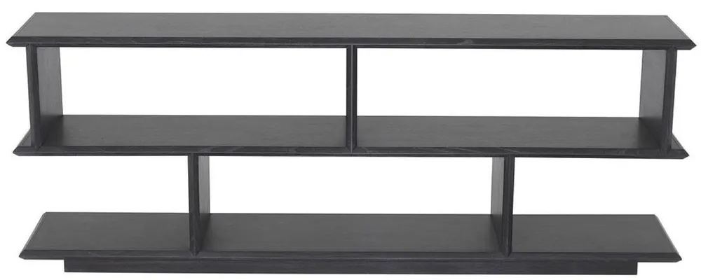 Casa Padrino consola de lujo gris antracita 230 x 40 x A. 85,5 cm - Mesa consola noble con 2 estantes - Estantería de madera maciza - Muebles de salón de lujo Neu
