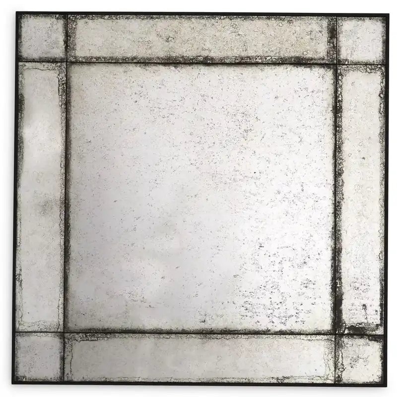 Casa Padrino espejo de pared de lujo 100 x 3 x A. 100 cm - Espejo cuadrado con marco de caoba y cristal de espejo envejecido - Espejo de salón - Espejo de dormitorio - Espejo de armario Finale Aktion