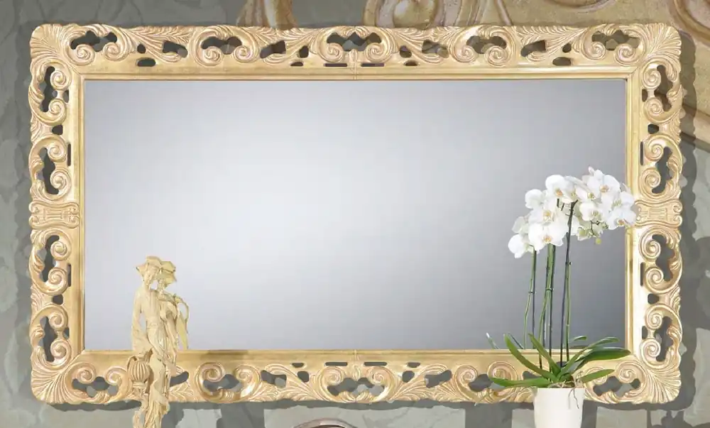 Casa Padrino espejo barroco de lujo oro - Espejo de pared rectangular de madera maciza en estilo barroco - Magníficos Muebles Barrocos - Calidad de Lujo - Hecho en Italia Must-Have