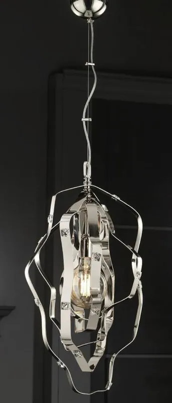 Casa Padrino lámpara colgante de lujo plata 34 x 34 x A. 68 cm - Lámpara colgante regulable en altura de latón - Luces de Lujo - Calidad de Lujo Finale Aktion