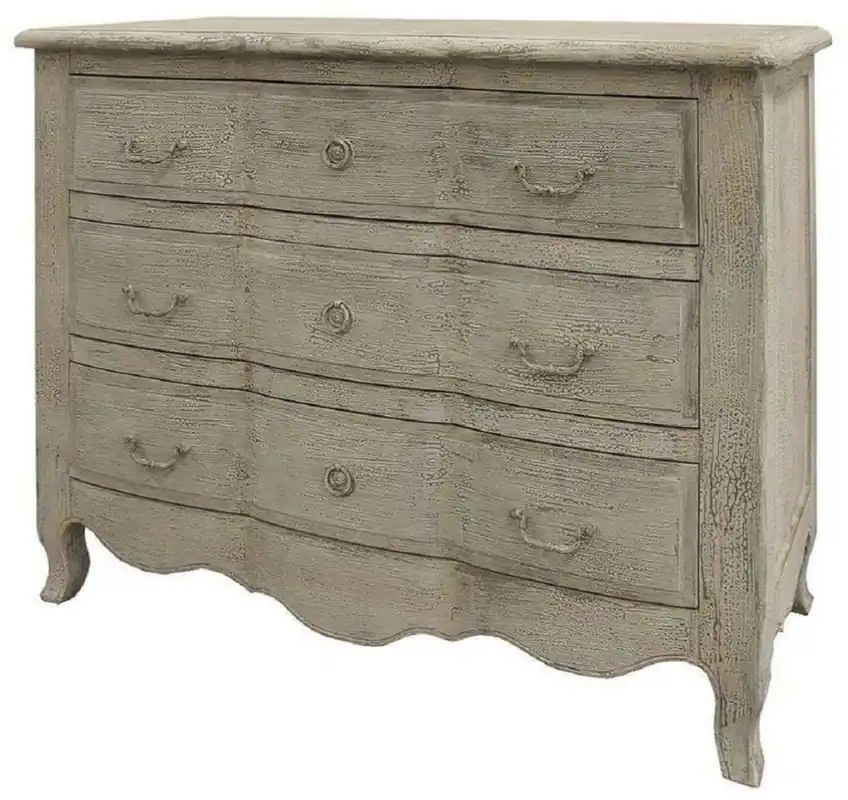 Neu Im Sortiment Casa Padrino Cómoda de 3 Cajones de Madera Maciza Estilo Campestre de Lujo Gris - Gabinete Hecho a Mano de Estilo Campestre - Colección de Lujo