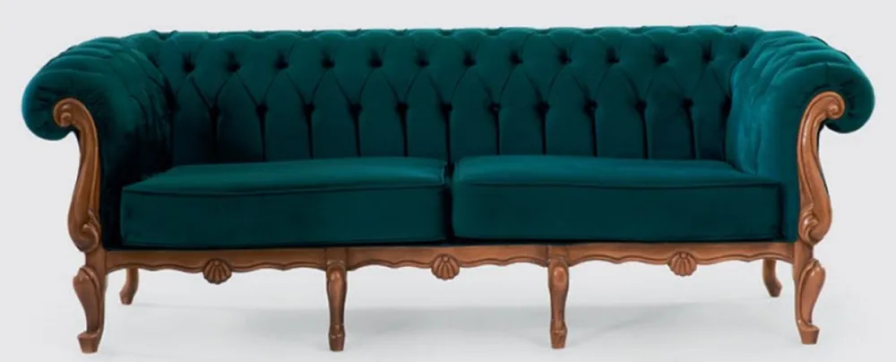Casa Padrino sofá barroco Chesterfield de lujo verde / marrón - Magnífico sofá de salón de estilo barroco - Muebles de salón barrocos Super-Preis