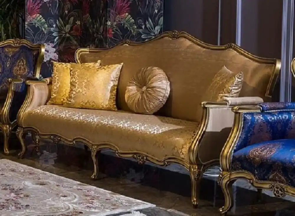 Casa Padrino sofá barroco de lujo oro - Magnífico sofá de salón con patrón elegante - Muebles de salón de estilo barroco - Noble y Magnífico Begrenztes Angebot