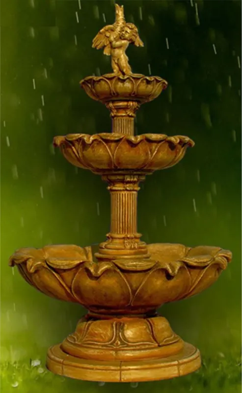 Casa Padrino Fuente Art Nouveau Beige Antiguo Ø 145 x A. 240 cm - Magnífica Fuente de Jardín - Fuente de Decoración de Jardín - Accesorios de Decoración de Jardín Barroco y Art Nouveau Zertifiziert