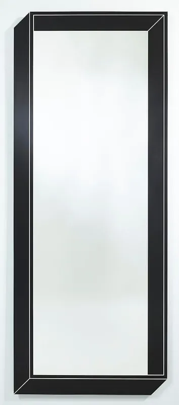 Solange Der Vorrat Reicht Casa Padrino espejo de pared de lujo negro 67 x 2,5 x A. 167 cm - Espejo rectangular con marco de espejo óptico 3D - Colección de Lujo