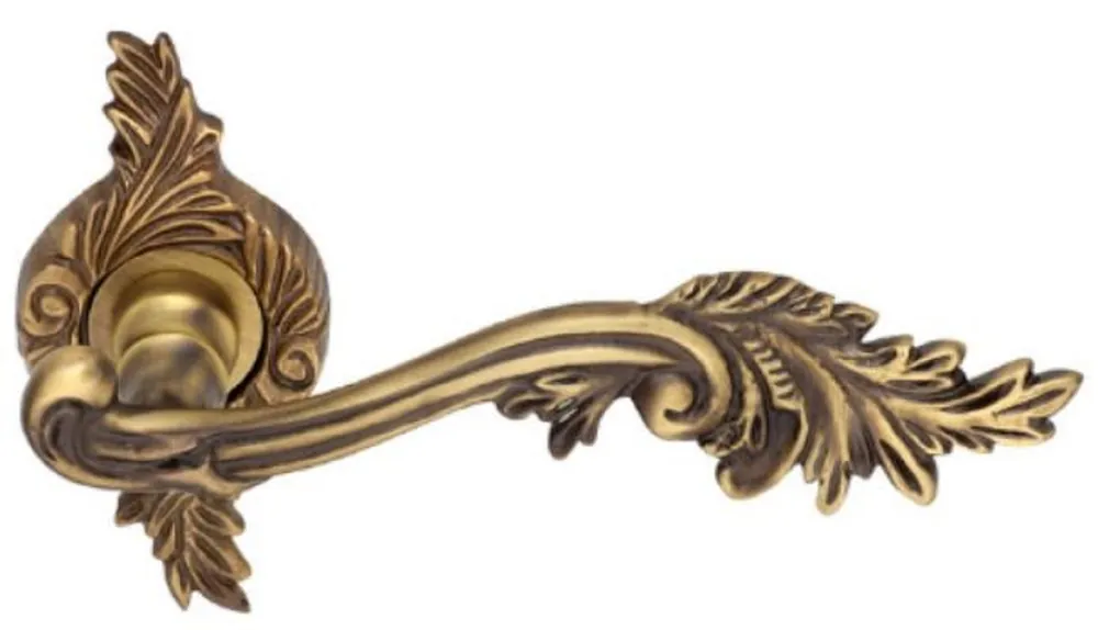 Casa Padrino conjunto de manijas de puerta barroco de lujo latón patinado - Manillas nobles de estilo barroco - Accesorios de decoración barroco - Calidad de Lujo Kracherpreis