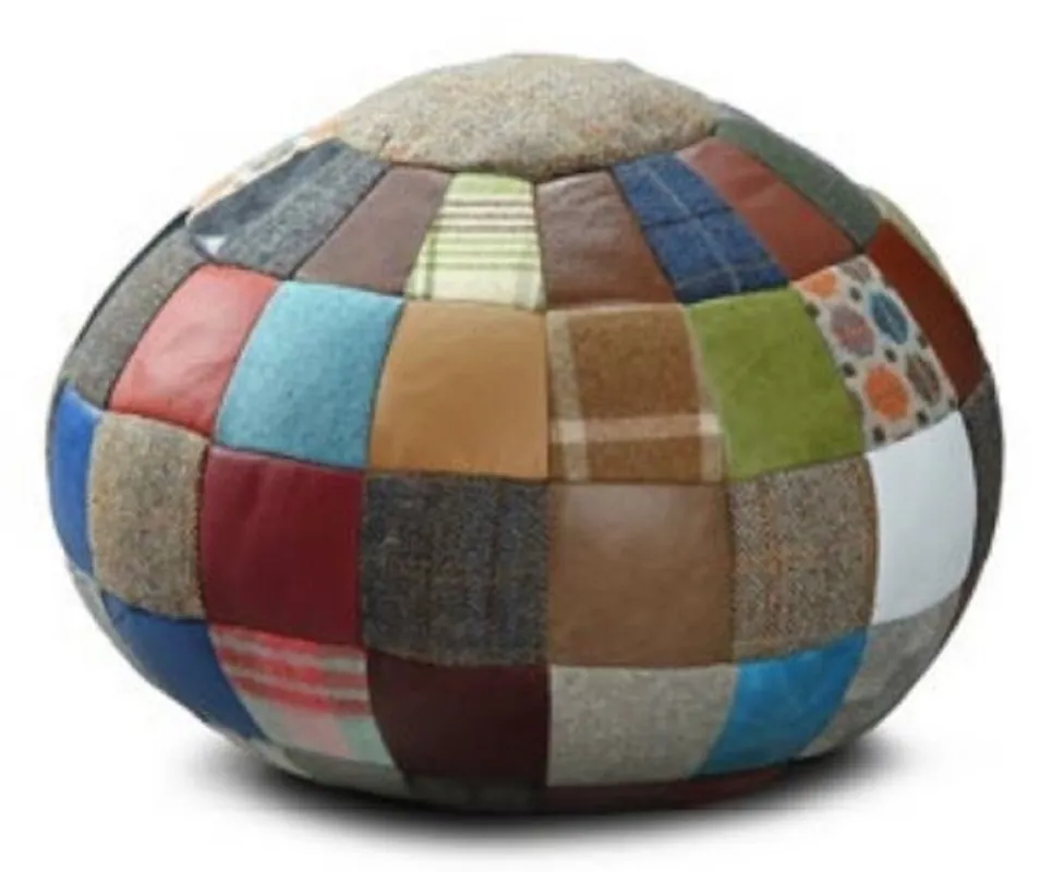Neuheit Casa Padrino taburete de lujo multicolor Ø 55 x A. 30 cm - Taburete redondo - Reposapiés - Muebles de salón