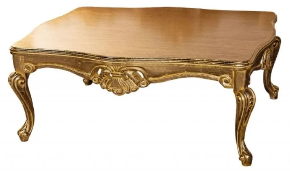 Geprüft Casa Padrino mesa de centro barroco de lujo oro - Mesa de centro de madera maciza de estilo barroco - Muebles de salón barrocos - Noble y Magnífico