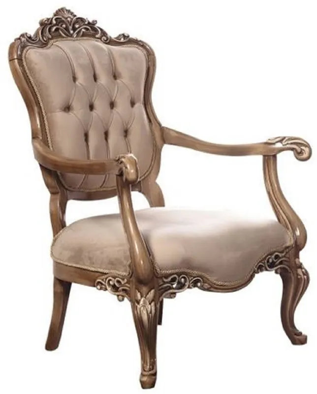 Casa Padrino sillón de salón barroco de lujo gris / marrón - Magnífico sillón de estilo barroco - Muebles de salón barrocos hechos a mano Echt