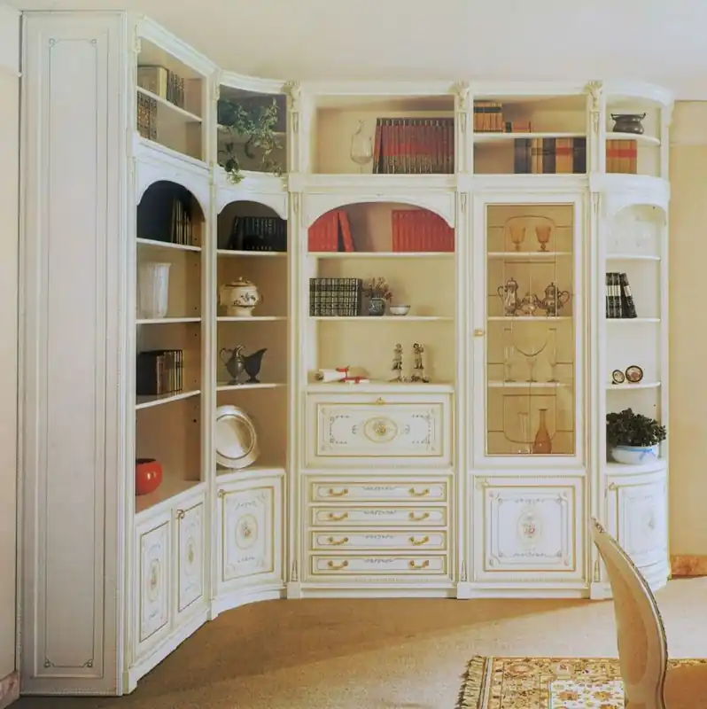 Casa Padrino gabinete de esquina barroco de lujo blanco / multicolor / oro - Gabinete de sala de estar de estilo barroco - Muebles Barrocos - Calidad de Primera Clase - Hecho en Italia Letzte Chance