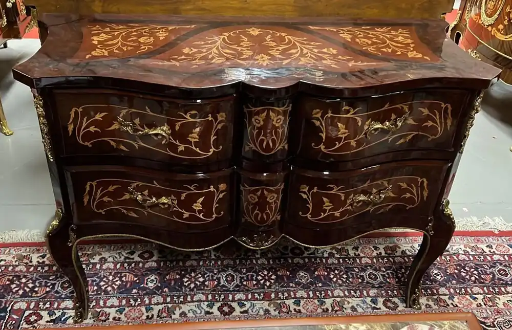 Casa Padrino cómoda barroco marrón oscuro / marrón / oro - Cómoda hecha a mano de madera maciza de estilo antiguo con 2 cajones - Muebles de salón barrocos Rabatt