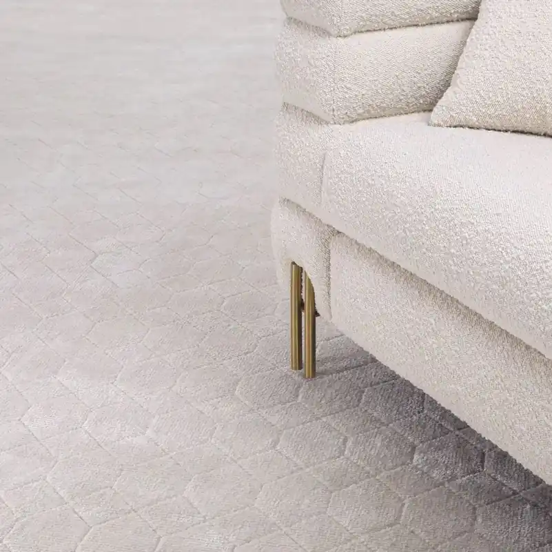 Abverkauf Casa Padrino alfombra de lujo de viscosa y lana beige 300 x 400 cm - Alfombra de salón y hotel tejida a mano - Accesorios de decoración de salón - Calidad de Lujo