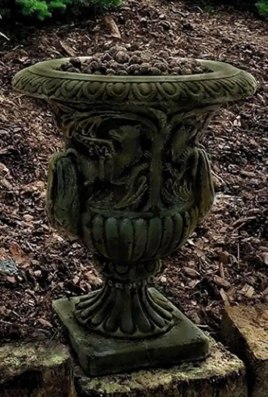 Bestpreis Casa Padrino maceta de jardín decoración barroco verde antiguo Ø 40 x H. 58 cm - Magnífica maceta de estilo barroco - Accesorios de decoración de jardín barrocos