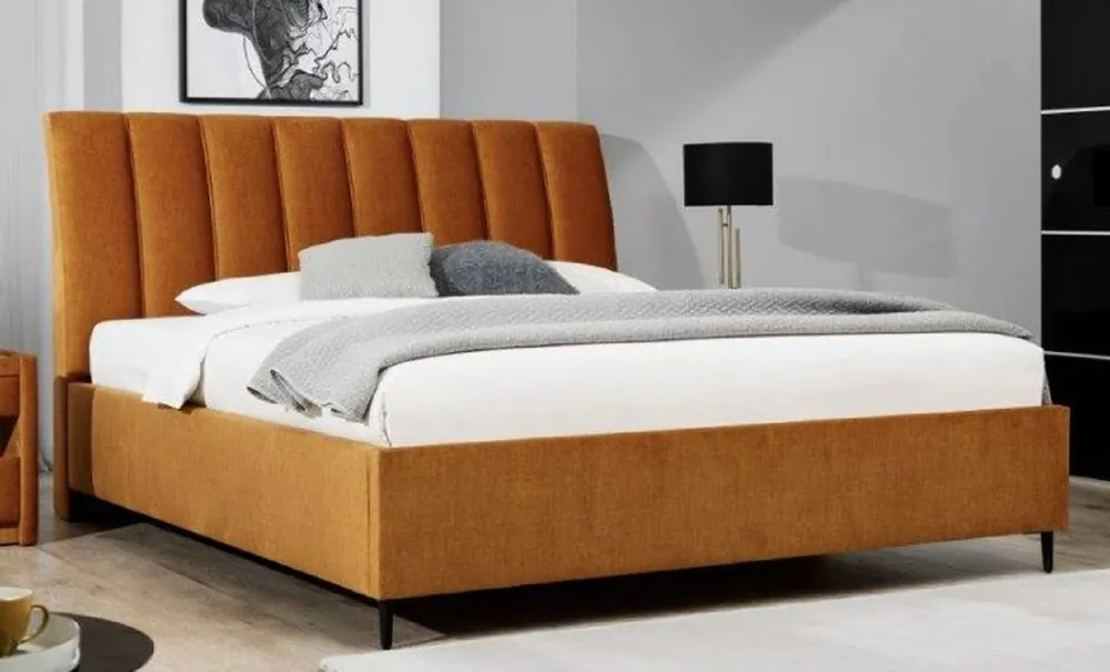 Casa Padrino Cama Matrimonial de Lujo Marrón / Negro - Varios Tamaños - Cama Moderna de Madera Maciza con Cabecero - Muebles Dormitorio Modernos - Colección de Lujo Neue Ware