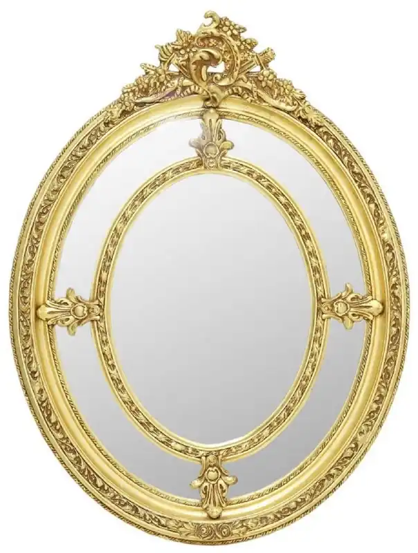 Schnäppchen Casa Padrino espejo barroco oro - Espejo de pared ovalado de estilo antiguo - Espejo de salón - Espejo de armario - Magníficos muebles barrocos