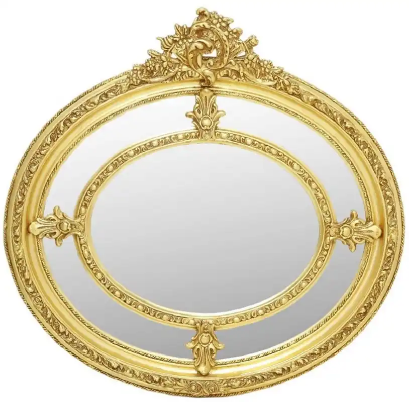 Saisonangebot Casa Padrino espejo barroco oro - Espejo de pared ovalado de estilo antiguo - Espejo de salón - Espejo de armario - Muebles barrocos