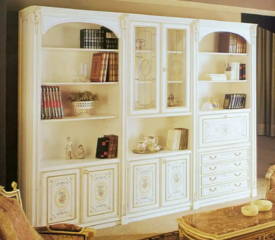 Sichere Zahlung Casa Padrino gabinete barroco de lujo blanco / multicolor / oro - Gabinete de salón barroco hecho a mano - Muebles de salón barrocos - Calidad de Lujo - Hecho en Italia