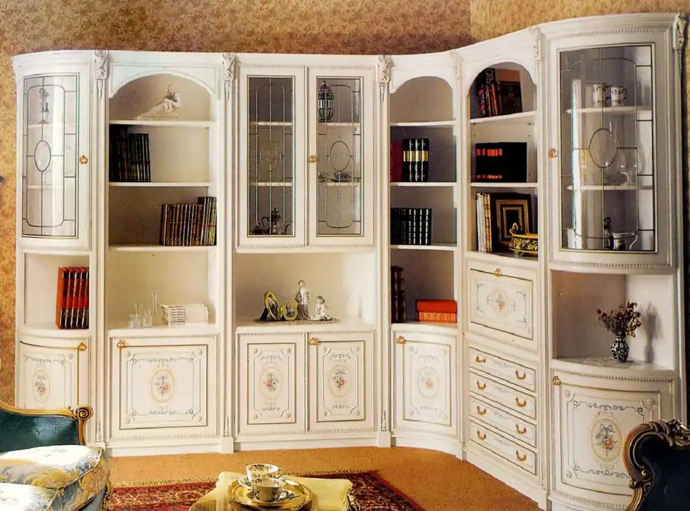 Casa Padrino gabinete de esquina barroco de lujo blanco / multicolor / oro - Gabinete de sala de estar barroco - Muebles de sala de estar barrocos - Calidad de Primera Clase - Hecho en Italia Garantierte Lieferung