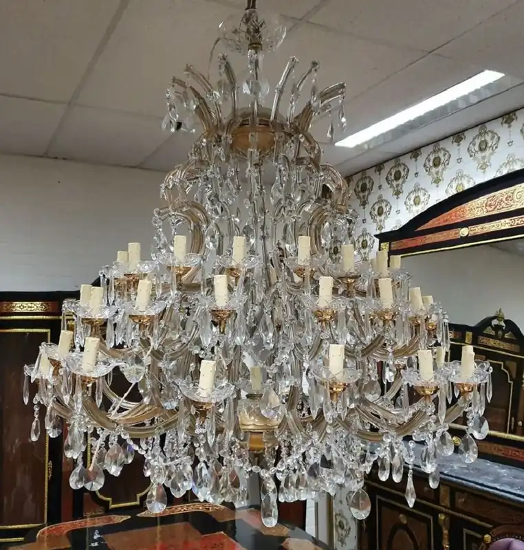 Casa Padrino araña de luces barroco de lujo de cristal cobre / blanco - Magnífica araña de estilo barroco - Luces de cristal barroco - Noble y Magnífica Letzte Chance