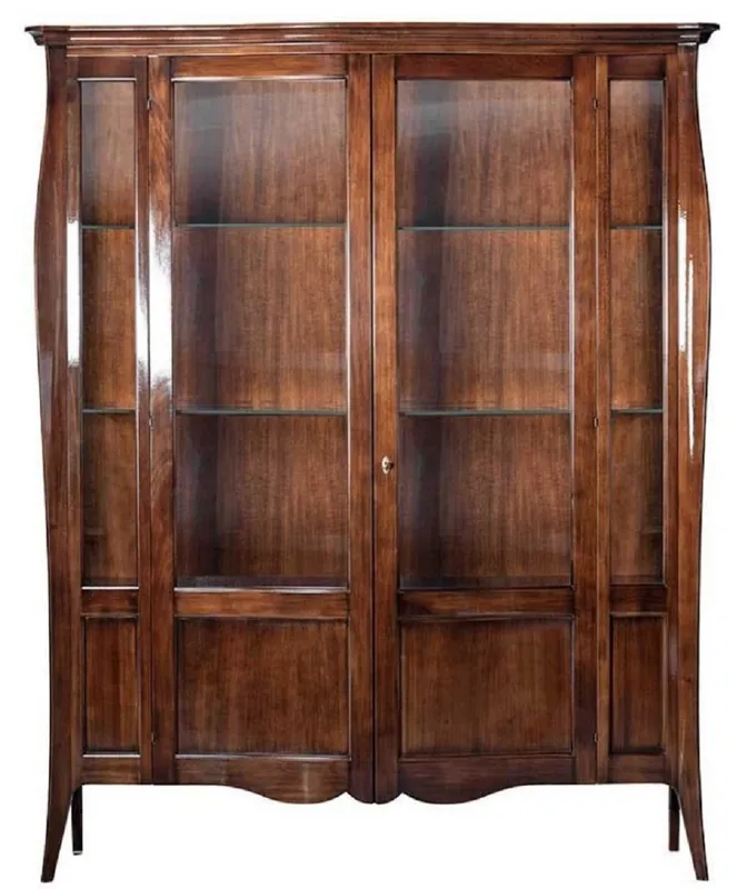 Casa Padrino vitrina Art Deco de lujo marrón 170 x 50 x A. 215 cm - Vitrina de madera maciza con 2 puertas de vidrio - Muebles de Salón Art Deco de Lujo Jetzt Bestellen