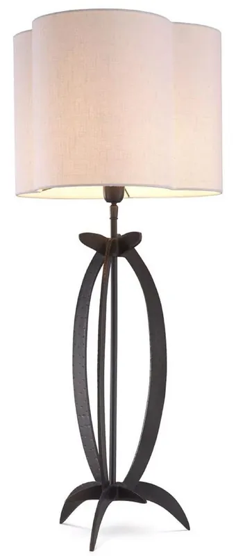 Casa Padrino lámpara de mesa de lujo bronce / blanco 40 x 38 x A. 95 cm - Elegante lámpara de escritorio con pantalla - Luces de Lujo Markenprodukt