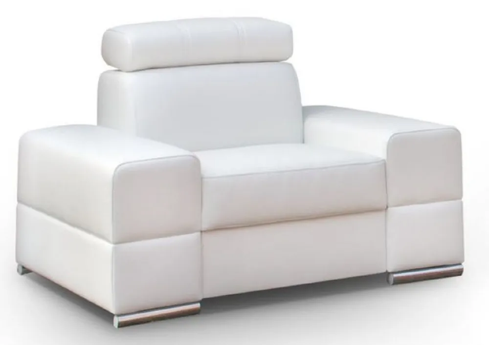 Meistverkauft Casa Padrino sillón de salón blanco / plata 114 x 97 x A. 78-95 cm - Sillón moderno con reposacabezas regulable - Muebles de salón modernos