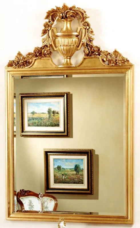 Markenware Casa Padrino espejo barroco de lujo oro - Magnífico espejo de pared de madera maciza de estilo barroco - Muebles Barrocos - Calidad de Lujo - Hecho en Italia