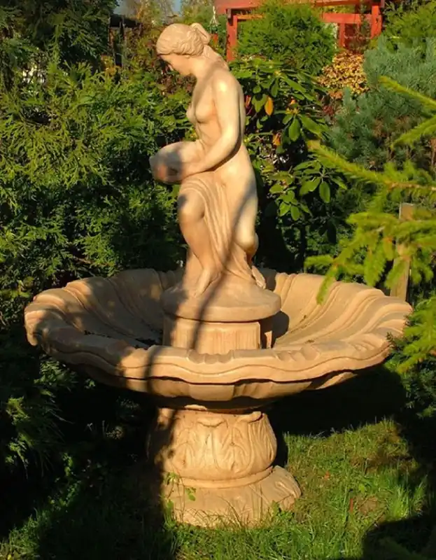 Casa Padrino Fuente Art Nouveau Beige Ø 125 x A. 170 cm - Magnífica Fuente de Jardín - Fuente de Decoración de Jardín - Accesorios de Decoración de Jardín Barroco y Art Nouveau Preiswert