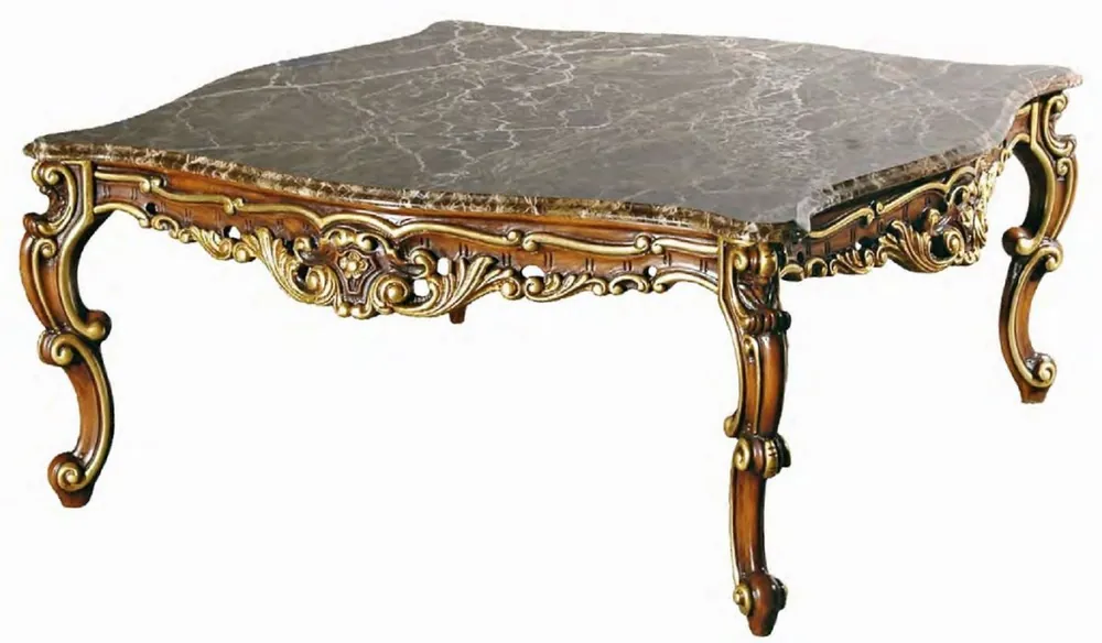 Casa Padrino mesa de centro barroco de lujo marrón / oro - Magnífica mesa de centro con tablero de mármol Emperador - Muebles de Salón y Hotel Barrocos - Calidad de Lujo - Hecho en Italia Sofort Bestellen
