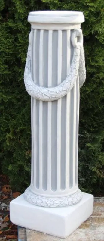 Angebot Casa Padrino Pilar Barroco Blanco / Gris 30 x 30 x A. 116 cm - Magnífica Pilar de Jardín de Estilo Barroco - Decoración Pilar de Piedra - Accesorios de Decoración de Terrazas y Jardines Barrocos