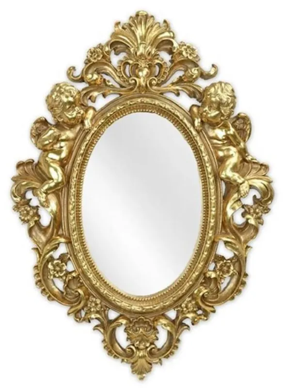Super-Preis Casa Padrino espejo barroco oro 35,1 x A. 48,8 cm - Espejo de pared de estilo antiguo - Espejo de salón - Espejo de armario - Muebles barrocos