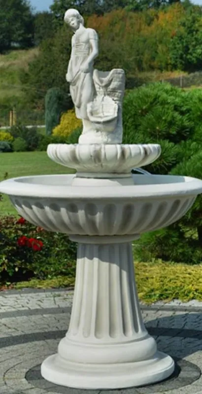Sichere Zahlung Casa Padrino fuente Art Nouveau dama gris Ø 92 x A. 162 cm - Magnífica Fuente de Jardín - Fuente de Decoración de Jardín - Accesorios de Decoración de Jardín Barroco y Art Nouveau