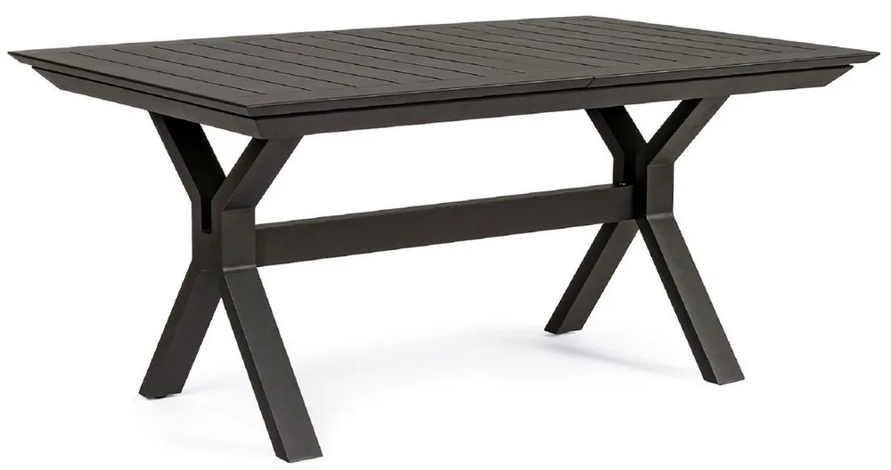 Casa Padrino mesa de jardín de lujo antracita 180-240 x 100 x A. 76 cm - Mesa de comedor extensible de aluminio con recubrimiento en polvo - Mesa de jardín y terraza - Muebles de jardín y terraza Echt