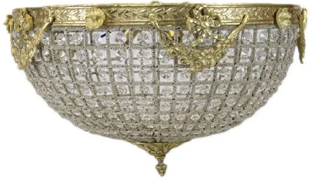 Casa Padrino lámpara de techo de cristal barroco oro Ø 50 cm - Lámpara de techo redonda de estilo barroco - Luces Barrocos - Noble y Magnífica Abverkauf