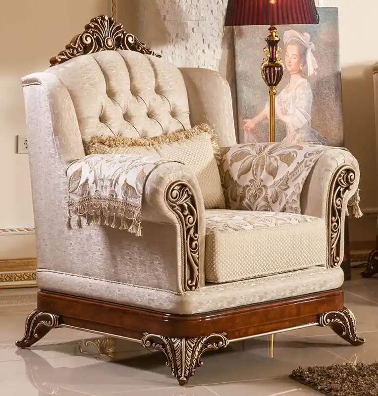Top-Seller Casa Padrino sillón barroco de lujo oro / marrón / bronce - Magnífico sillón de salón con patrón elegante - Muebles de salón y hotel barrocos - Noble y Magnífico