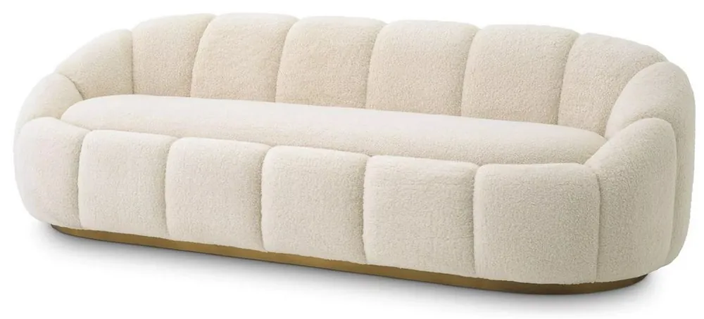 Casa Padrino sofá de lujo crema / latón 230 x 80 x A. 71 cm - Sofá de Salón y Hotel - Muebles de Salón y Hotel - Calidad de Lujo Neuheit
