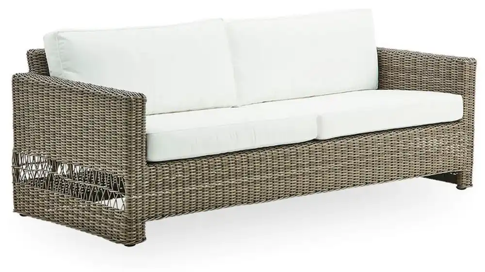 Casa Padrino sofá de jardín de lujo con cojínes gris antiguo / blanco 200 x 86 x A. 71 cm - Sofá de jardín y terraza resistente a la intemperie - Muebles de Jardín y Terraza Garantierte Lieferung