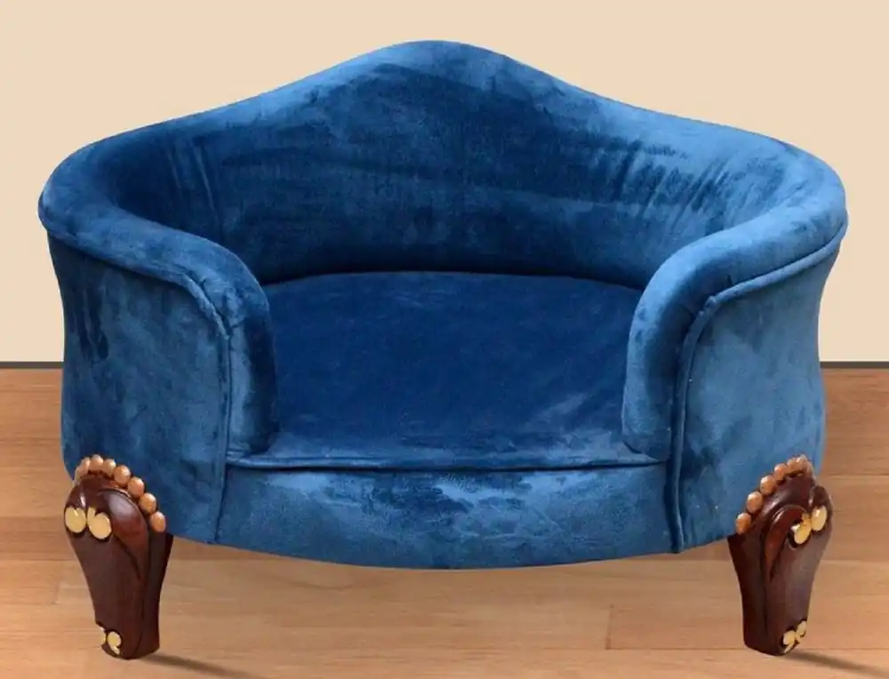 Bestseller Casa Padrino cama para perros barroco azul real / marrón / oro - Muebles barrocos para perros - Muebles barrocos para mascotas - Magníficos muebles de animales en estilo barroco