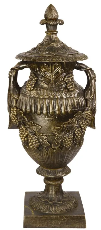 Top-Angebot Casa Padrino florero barroco bronce antiguo 38 x 32 x A. 91 cm - Florero de hierro fundido - Jarrón barroco de jardín y terraza - Accesorios barrocos para decoración de jardín y terraza