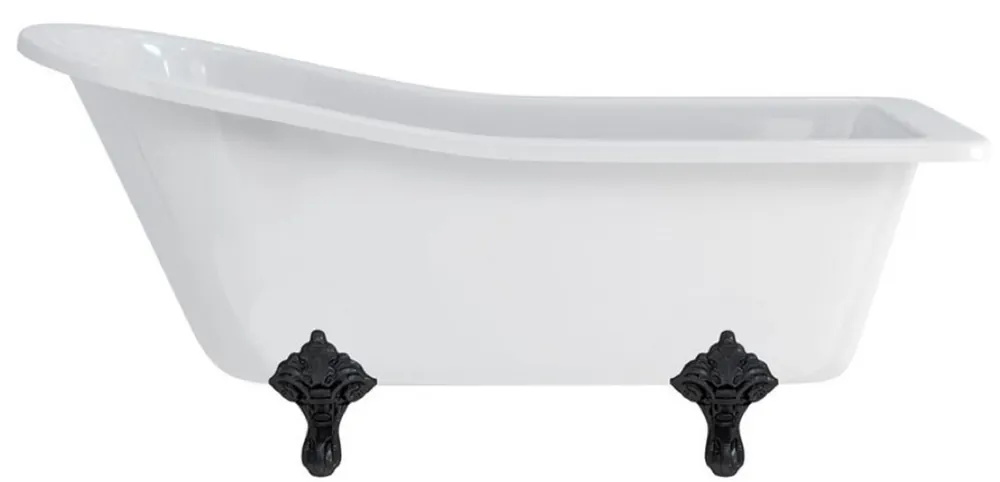 Super-Preis Casa Padrino bañera Art Nouveau de lujo blanco / negro 169 x 73 x A. 77 cm - Bañera acrílica retro independiente - Mueble de baño retro