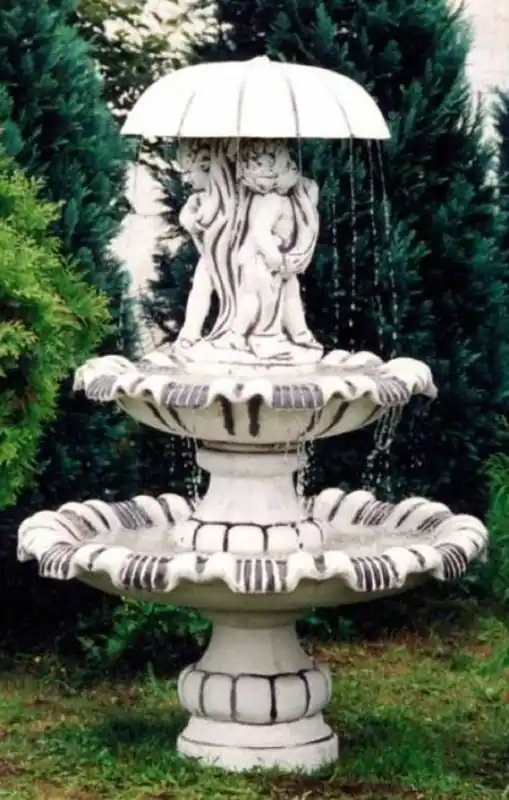 Neue Kollektion Casa Padrino fuente Art Nouveau blanco / gris Ø 129 x A. 180 cm - Magnífica Fuente de Jardín - Fuente de Decoración de Jardín - Accesorios de Decoración de Jardín Barroco y Art Nouveau