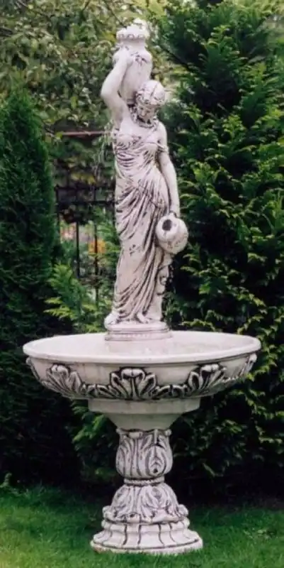Casa Padrino fuente Art Nouveau gris Ø 108 x A. 230 cm - Magnífica Fuente de Jardín - Fuente de Decoración de Jardín - Accesorios de Decoración de Jardín Barroco y Art Nouveau Günstig