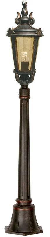 Neu Casa Padrino linterna de jardín barroco negro antiguo / bronce / ámbar Ø 22,5 x A. 117 cm - Elegante lámpara de pie para exterior - Iluminación exterior nostálgica