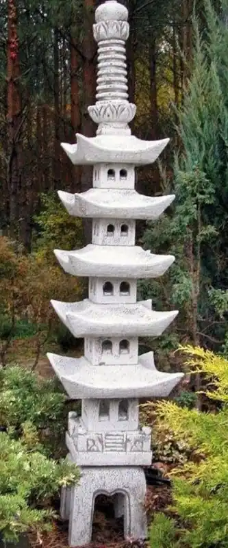 Neue Kollektion Casa Padrino pagoda de decoración de jardín de lujo gris 27 x 27 x A. 169 cm - Pagoda de piedra elegante de 5 niveles - Accesorios de decoración de jardín y terraza en estilo japonés