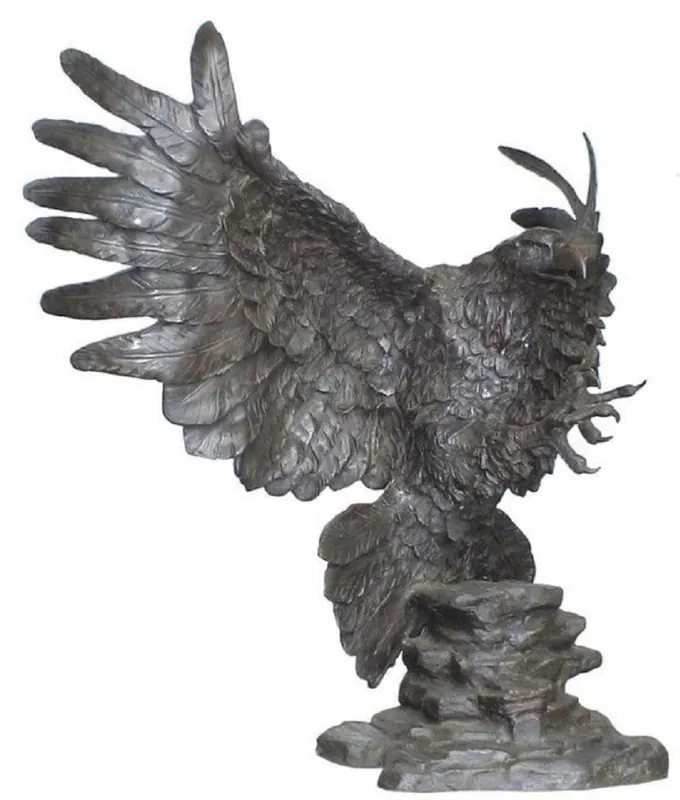 Casa Padrino escultura de bronce de lujo águila plata 105 x 55 x A. 105 cm - Figura decorativa de bronce enorme - Decoración de sala de estar - Calidad de Lujo Neue Kollektion
