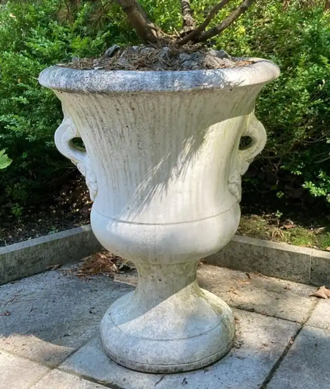 Geprüft Casa Padrino maceta decorativo de jardín barroco blanco Ø 54 x A. 77 cm - Magnífico macetero de estilo barroco - Accesorios de decoración de terrazas y jardines barrocos