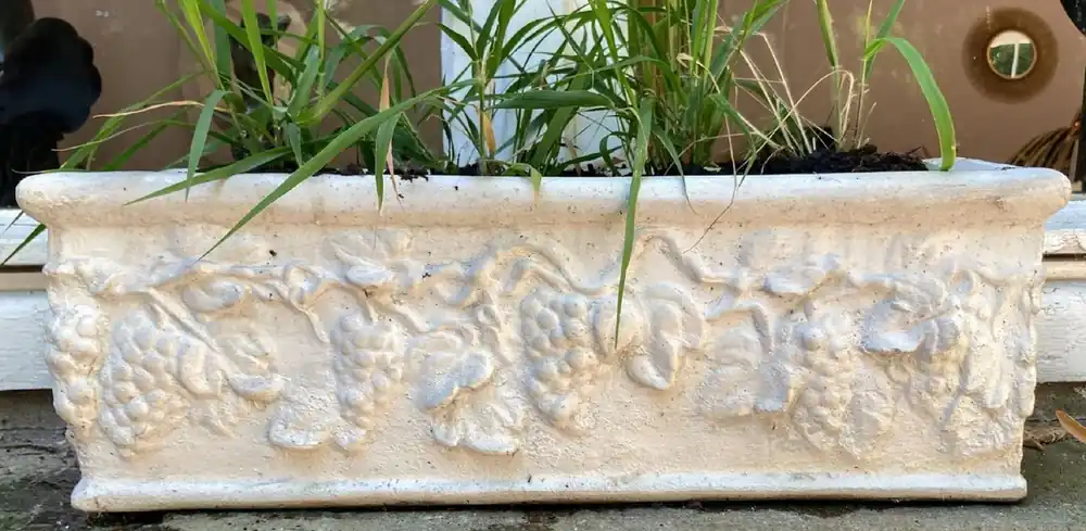 Casa Padrino maceta decorativo de jardín barroco blanco 51 x 17 x A. 17 cm - Magnífico maceta rectangular de estilo barroco - Accesorios de decoración de terrazas y jardines barrocos Super-Preis