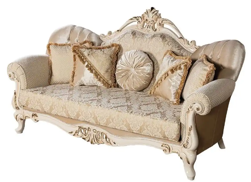 Solange Der Vorrat Reicht Casa Padrino sofá barroco de lujo oro / crema / oro - Magnífico sofá de salón con patrón - Muebles de Salón Barrocos - Noble y Magnífico