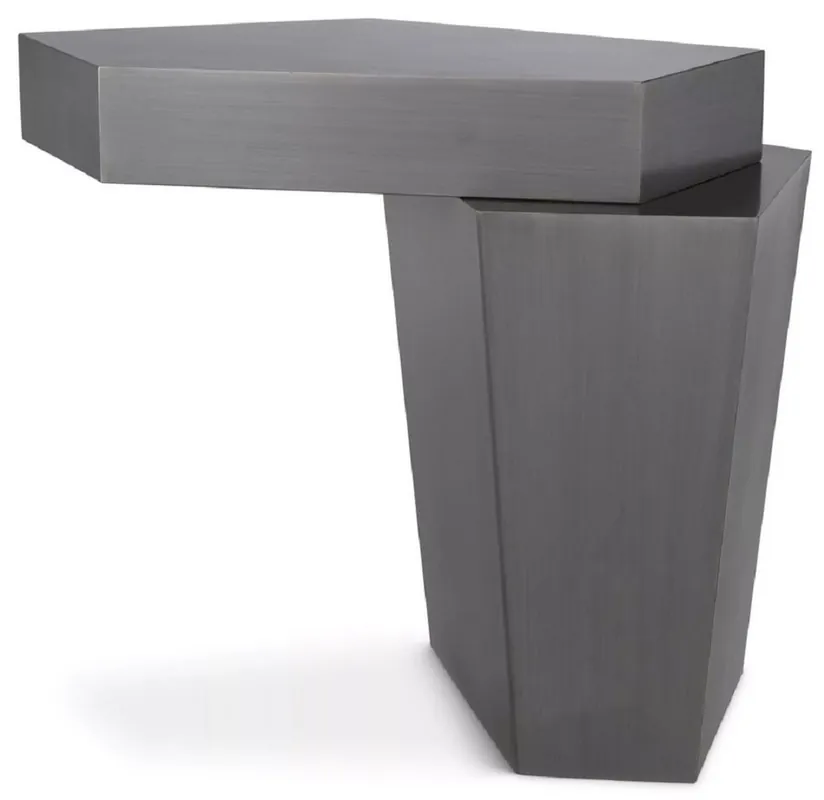 Nur Heute Casa Padrino mesa de centro de diseño gris 72 x 50 x A. 60 cm - Mesa de salón con acabado cepillado - Muebles de Salón - Calidad de Lujo